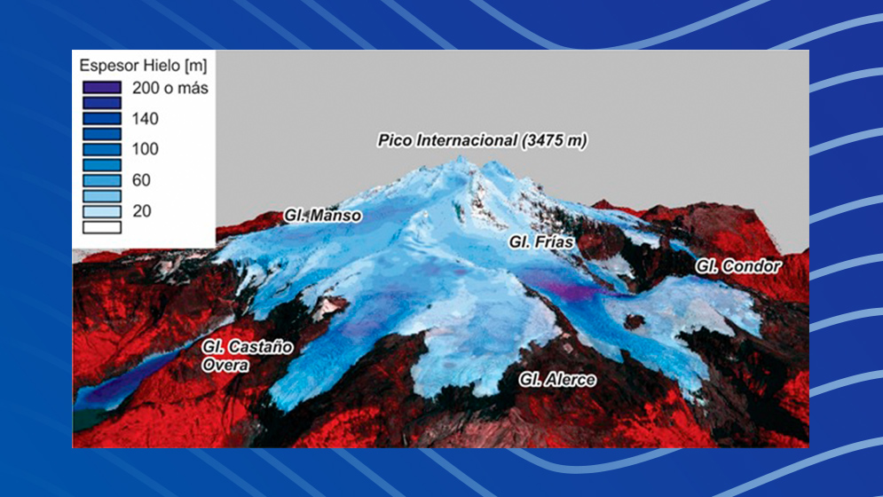 Estiman el espesor y volumen de los glaciares del Monte Tronador