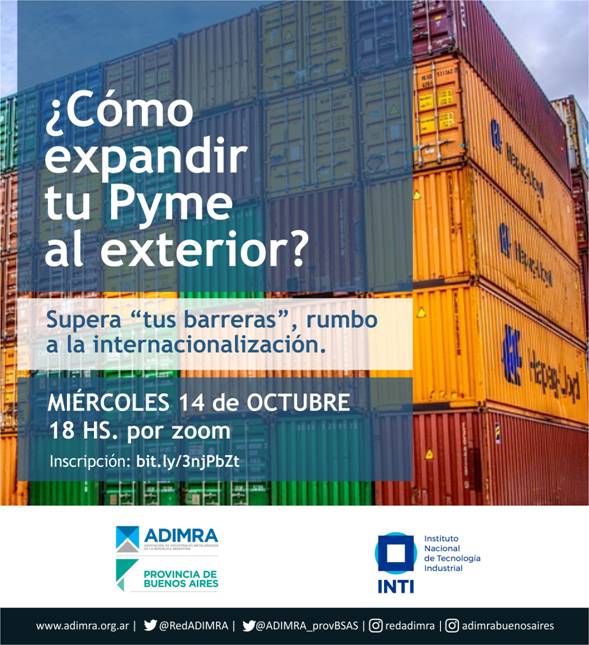 ADIMRA CONVOCA AL  SEMINARIO ¿CÓMO EXPANDIR TU PYME AL EXTERIOR?