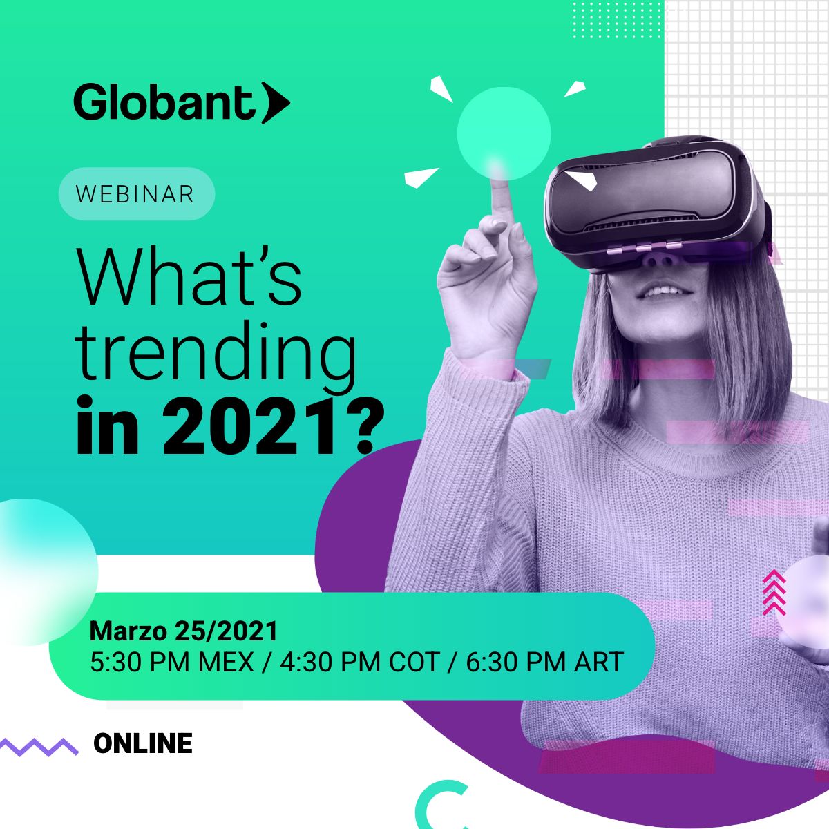 Globant te invita a conocer todo sobre los trends de tecnología que se vienen en 2021