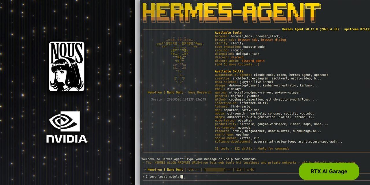Con tecnología NVIDIA RTX y DGX Spark: Hermes presenta agentes de IA con capacidad de autoaprendizaje