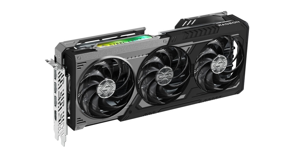 Nueva placa de video ASRock Radeon RX 9070 GRE Steel Legend Dark: diseño oscuro con overclocking de fábrica para setups gaming modernos