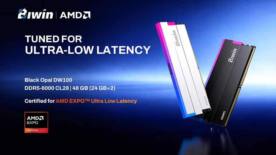 Biwin certifica su kit DDR5-6000 CL28 de 48 GB para plataformas AMD con latencia optimizada