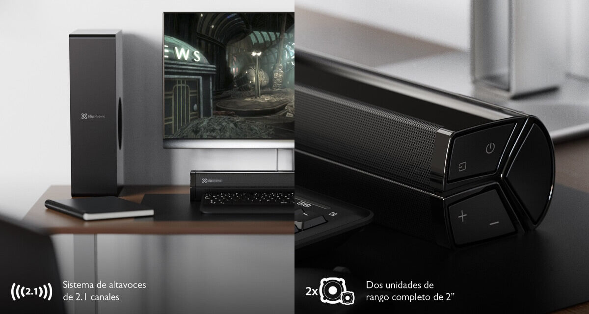 Klip Xtreme lanza una barra de sonido 2.1 con subwoofer de 4,5 pulgadas y 120 W de potencia